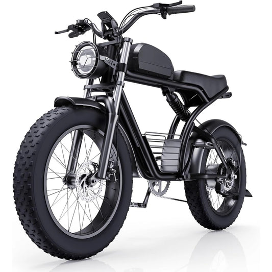 Electric Bike, 1500W 30MPH,48V 20/23AH,Max 75Miles Electric Motorcycle 20" Fat Tire Dirt Bike,7-Speed E-Bike Dual Shock Absorber