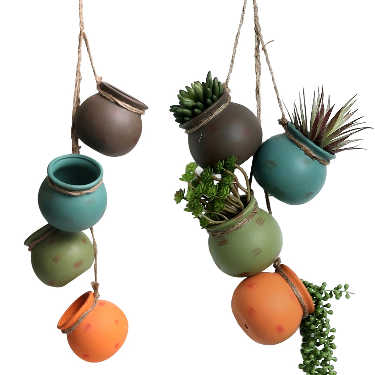 Hanging Planter for Indoor Plants Mini Wall or Ceiling Mount Dangling Plant Pot for Home Office Dorm Living Room MIAO-US