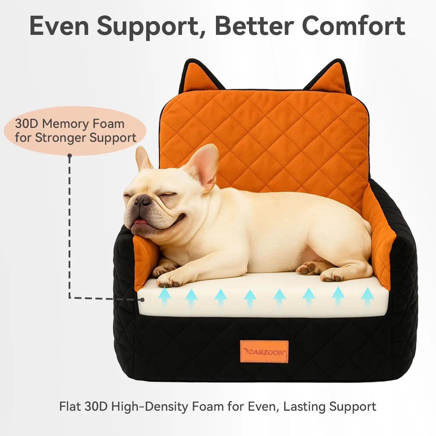 Dog Car Seat for Small/Medium Dogs Up to 35lbs, Elevated Cushion with Washable Cover & Storage Pockets, Black-Orange - Quick and EZ Shop