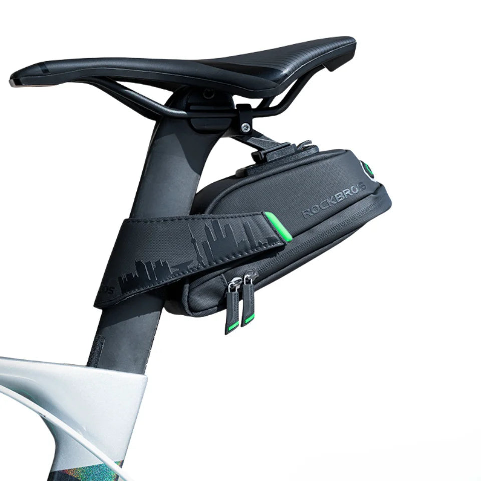 ROCKBROS Bicycle Bag 1.7L Waterproof Saddle Bag Large Capatity Quick Release Seatpost Shockproof Double Zipper Bag Accessories