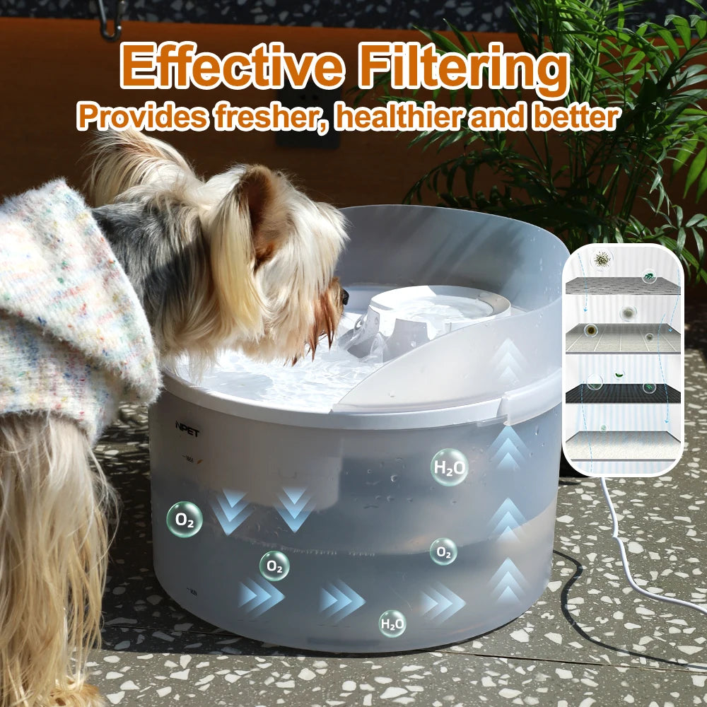 NPET 2 Gallon White Dog Water Fountain For Large Medium Dogs - Quick and EZ Shop