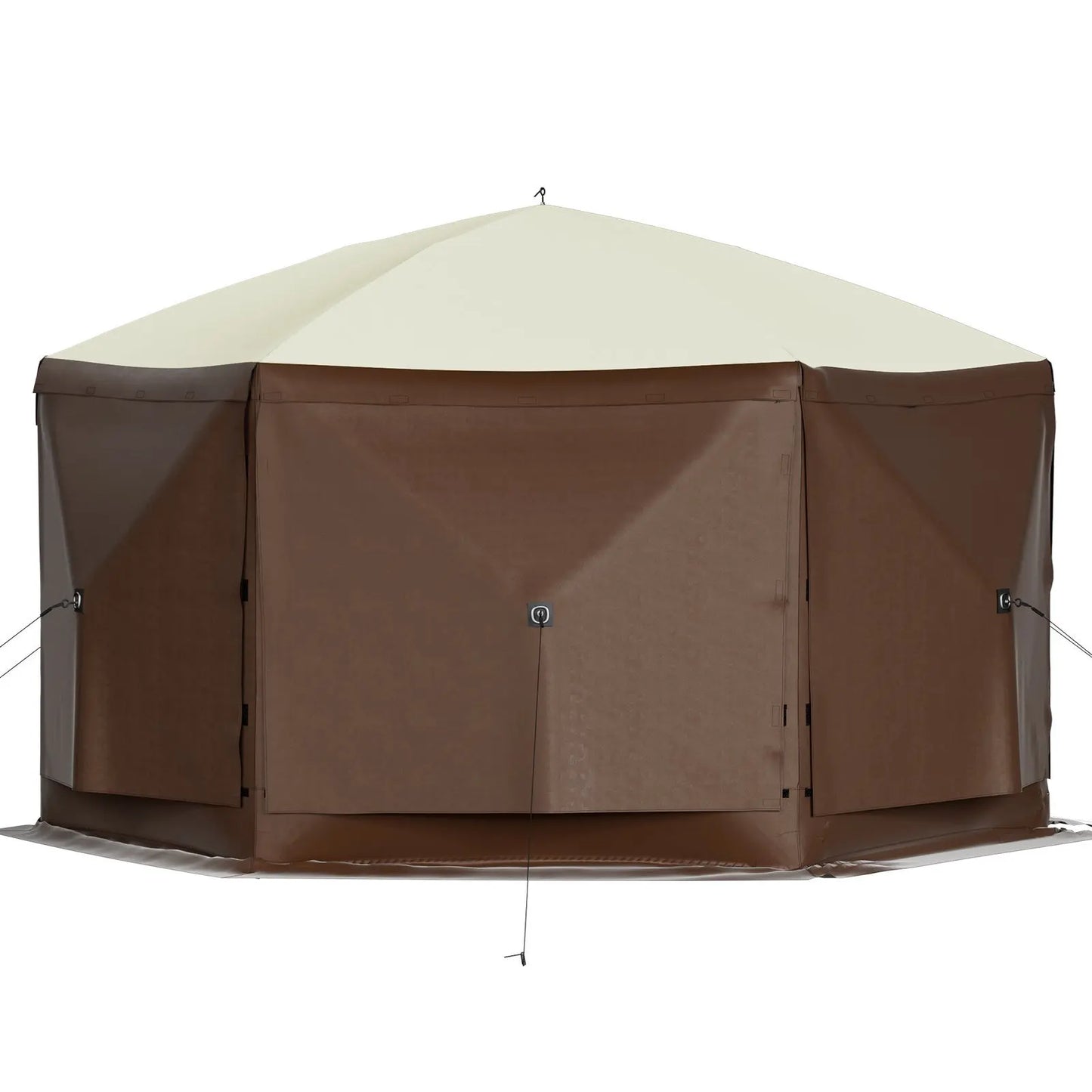 Waterproof Screen Shelter w/Portable Storage Bag 8 Person Camping 6 Sided Pop-up Canopy Screen Tent 10'x10' Camping Gazebo Tent