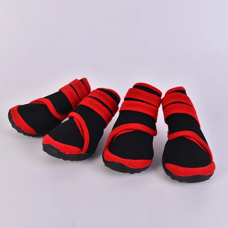 Dog Shoes Dog Booties Anti-Slip Sole Shoes for Small Large Dogs Outdoor Waterproof Rugged Dog Booties for Autumn and Winter 4pcs