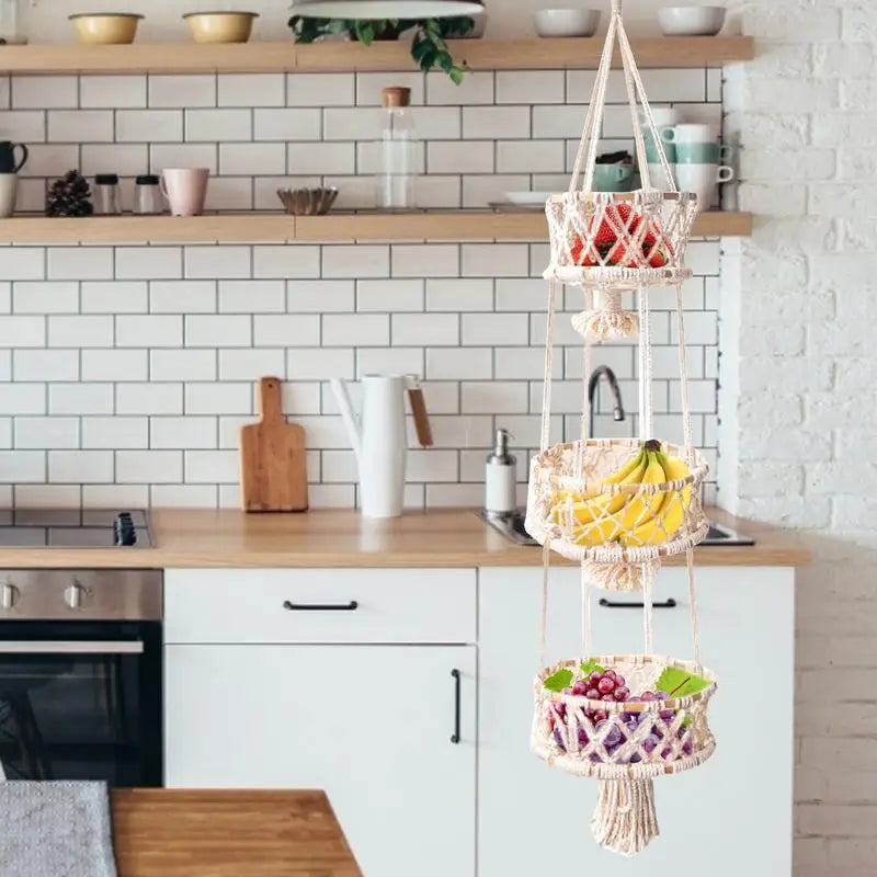 Hanging Hand-woven Macrame Plant Hanger Flower Pot Planter Hanger Wall Decor Courtyard Garden Hanging Planter Hanging Basket - Quick and EZ Shop