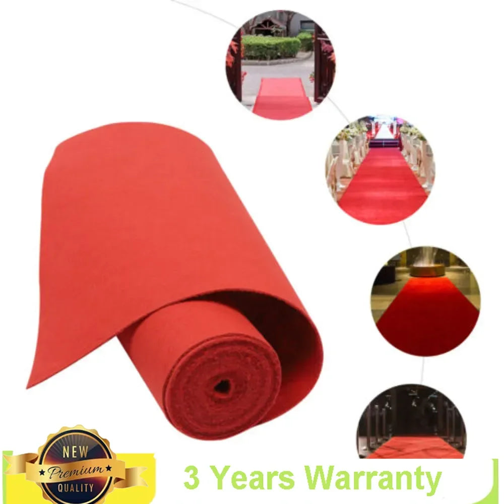 Bymaocar Carpet Runner 33*3ft 360gsm Thick Polyester Fiber Aisle Runner Non-slip Runway Rug for Wedding Ceremony & Party Decor