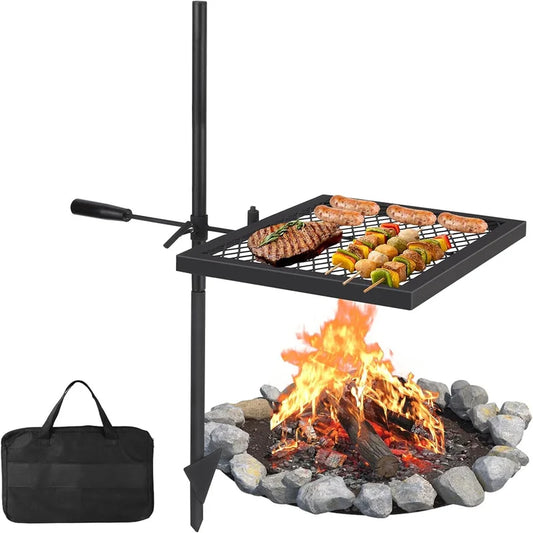 Swivel Campfire Grill Grate, Heavy Duty Stainless Steel Grate, Campfire Grill Grate, Portable Camping Essentials