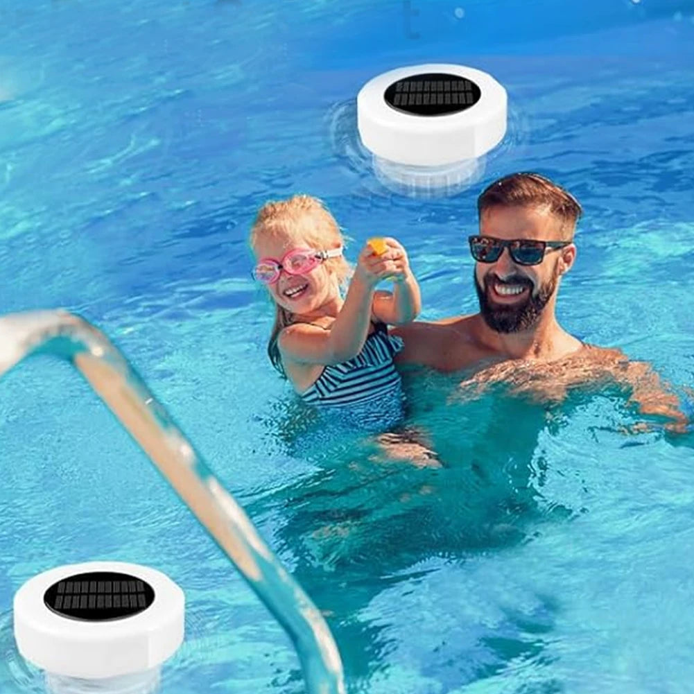 Solar Powered Floating Chlorine Dispenser with Colorful Light Pool Chlorine Tablet Dispenser IP68 Waterproof for Pool Hot Tub