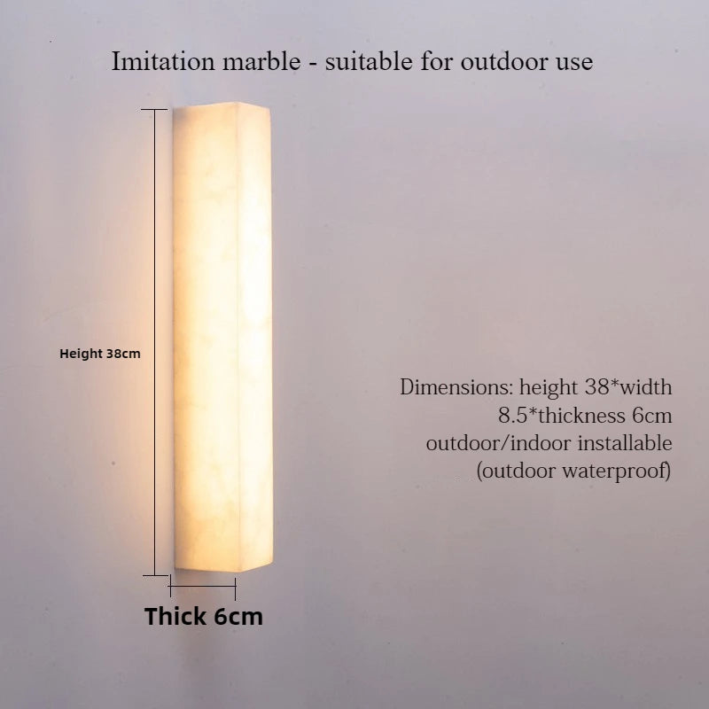 Modern Minimalist Outdoor Waterproof IP65 Lmitated Marble LED Wall Light AC85~265V Stainless Steel Porch Lamp For Street Adorn