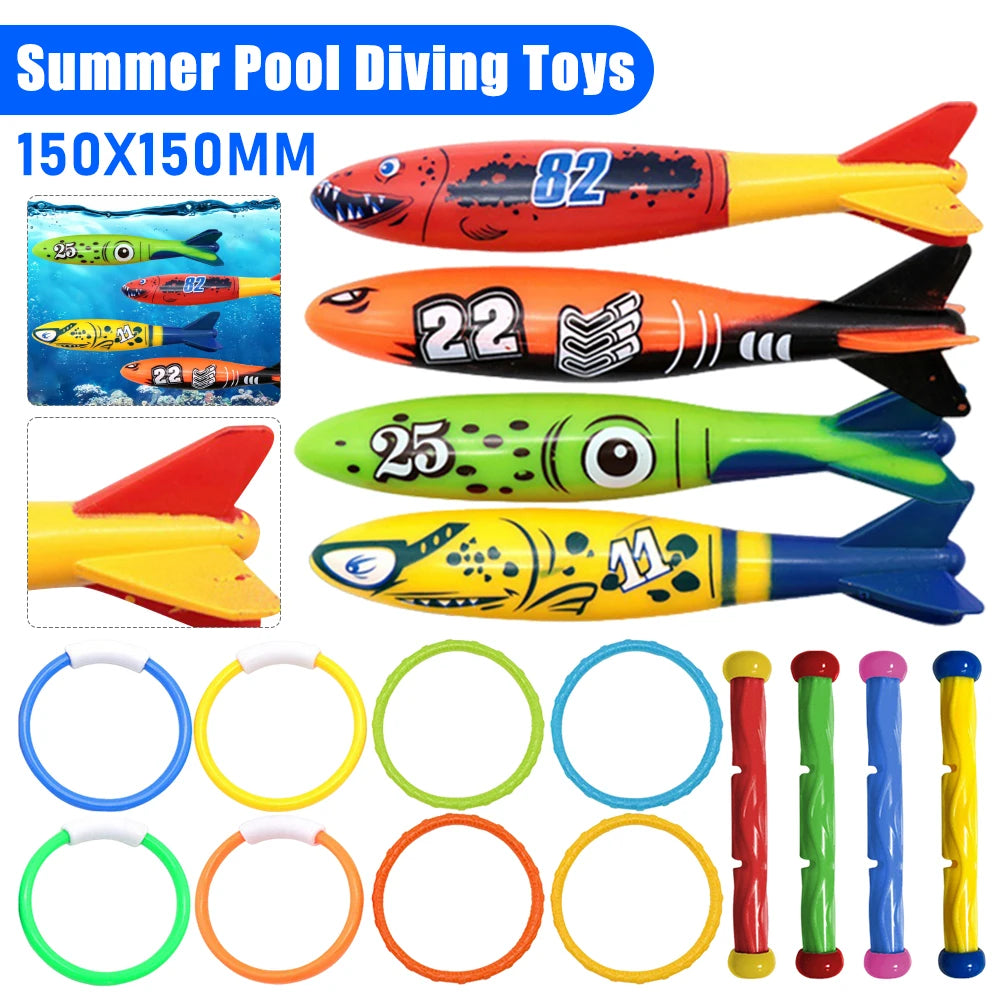 Ren Summer Pool Diving s Creative Throwing Dive Water  Pool Treasure Hunt Diving Torpedo Water Ring Pool Accessories