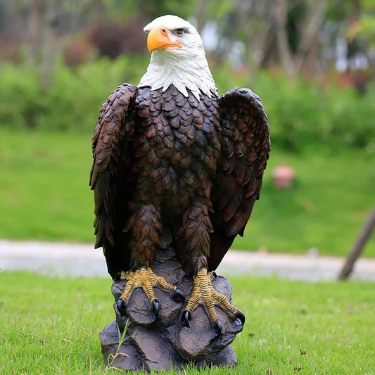 Garden and Yard Statue-Flight of Freedom American Bald Eagle Hanging Bird Statue Hand-Painted Eagle Decor-Bald Eagle Statue