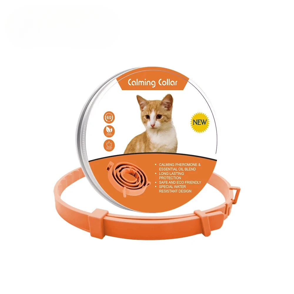 Pet Calming Collar For Cats Dogs Adjustable Anxiety Pheromone Reducing Pet Collar Lasting Natural Calm Relax Soothing Collars
