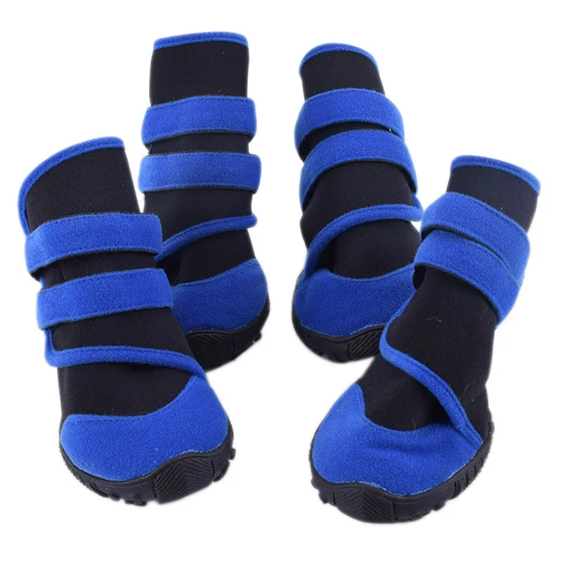 Dog Shoes Dog Booties Anti-Slip Sole Shoes for Small Large Dogs Outdoor Waterproof Rugged Dog Booties for Autumn and Winter 4pcs