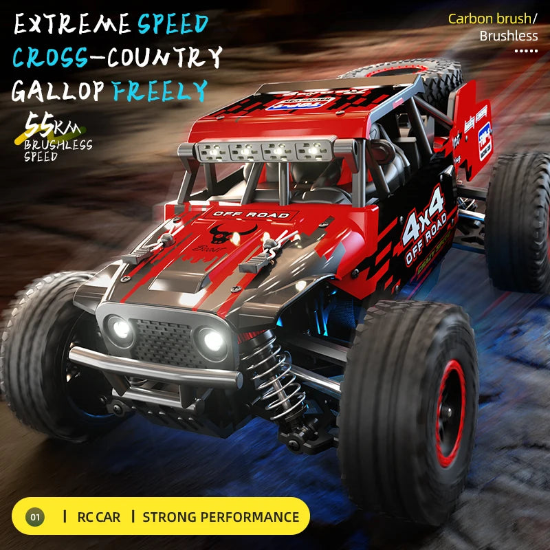 1:20 4WD RC Car 50KM/H With LED Professional Off-Road Racing Brushless Motor Remote Control Cars High Speed Drift Monster Truck