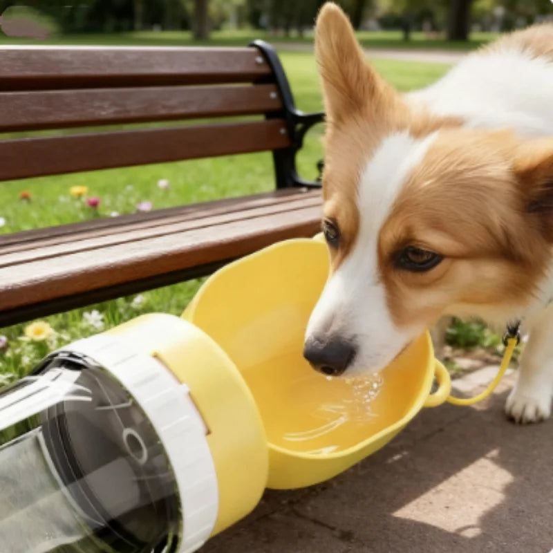 Compact Dual Storage Dog/Cat Travel Bowl 400ml Water 180ml Food On-the-Go for Hiking Camping Portable Pet Feeder And Waterer - Quick and EZ Shop