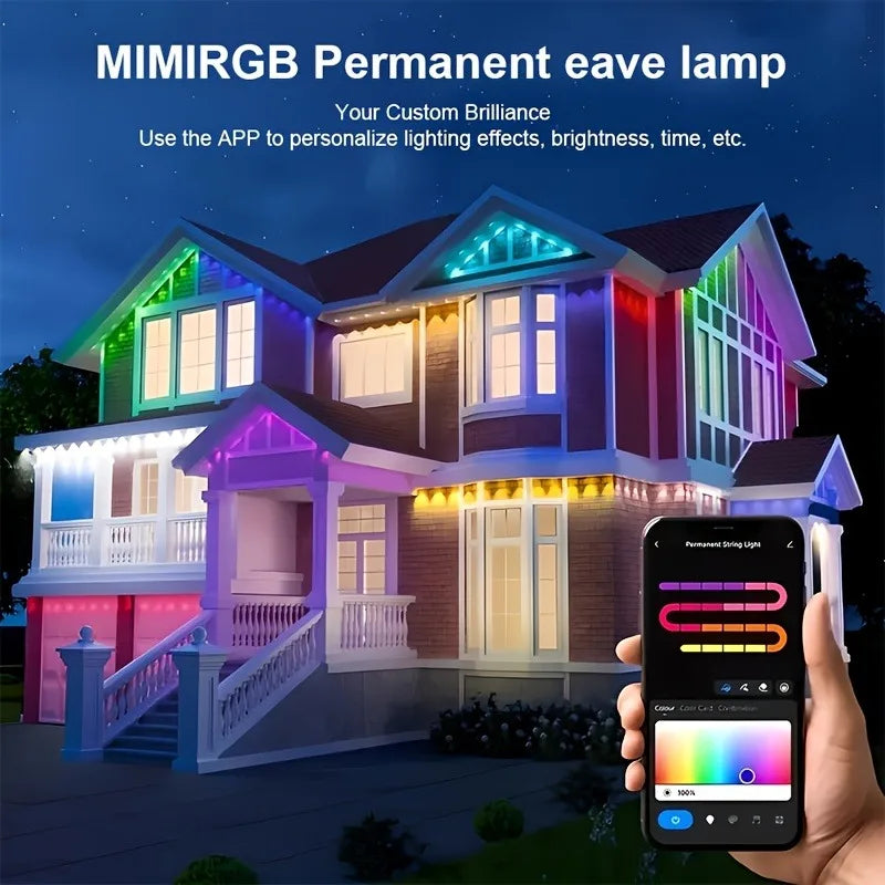 Permanent Outdoor Lights 150ft 100ft 50ft IP67 waterproof application control DIY Scene Full House Christmas Lighting Decor