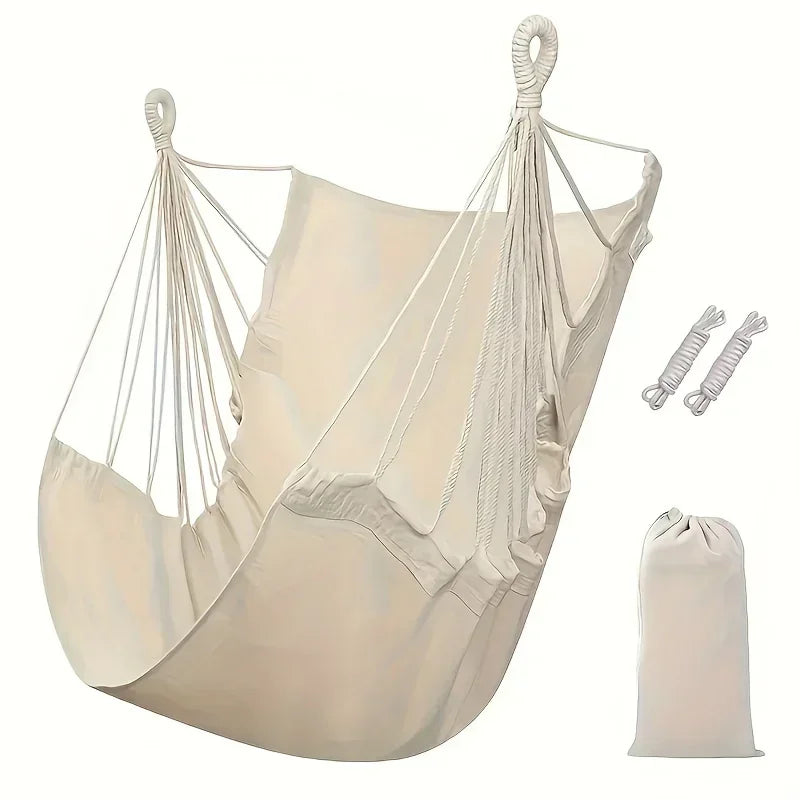 Durable Hanging Hammock Chair Bedroom Furniture Hanging Swing Indoor Outdoor Cotton Rope Boho Patio Chair Home Decor for Balcony
