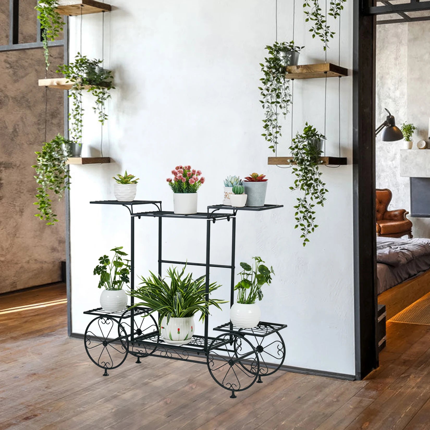 6 Tiered Plant Stand Ladder Shelf Indoor Outdoor Garden Flower Pot Stand for Home Garden Patio - Quick and EZ Shop