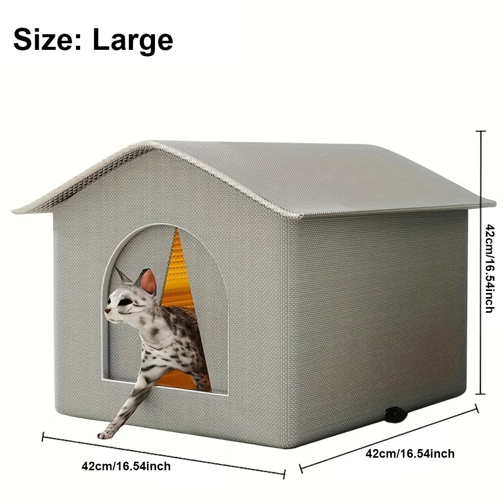 Cat Nest Waterproof Stray Cat House Winter Warm Cat House Weatherproof and Insulated Feral Cat House Cave for Winter Protection