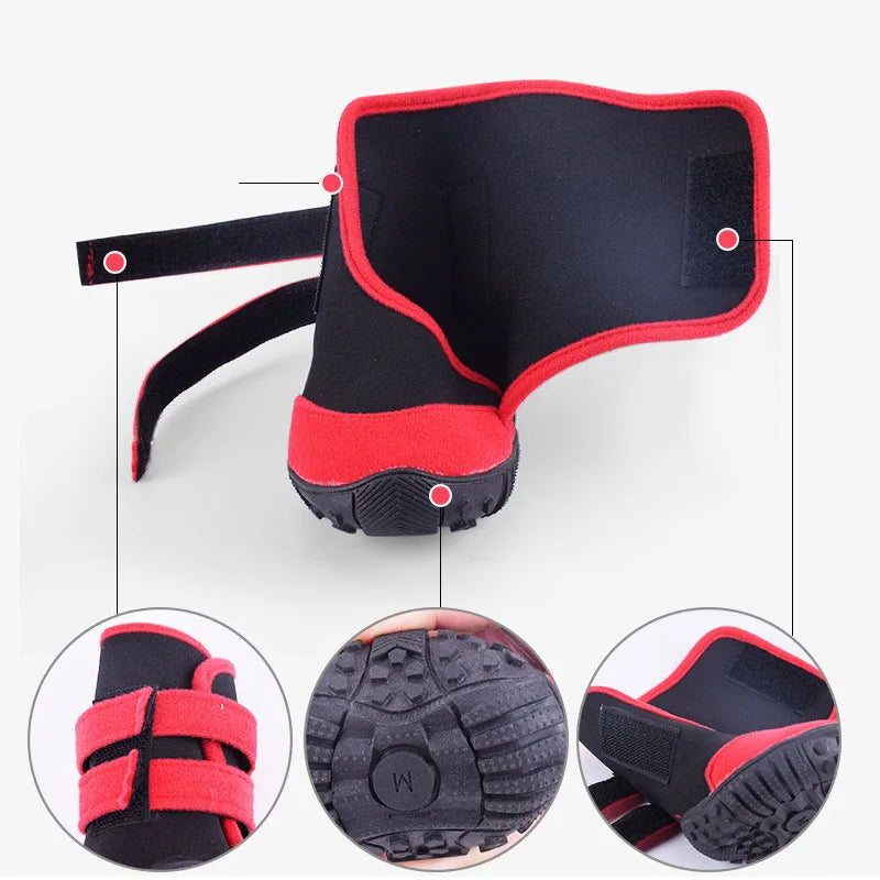 Dog Shoes Dog Booties Anti-Slip Sole Shoes for Small Large Dogs Outdoor Waterproof Rugged Dog Booties for Autumn and Winter 4pcs