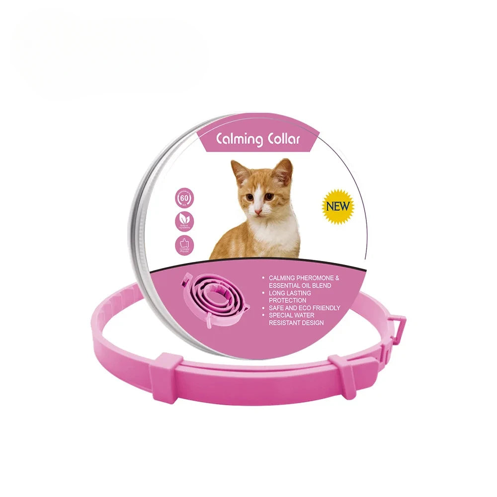 Pet Calming Collar For Cats Dogs Adjustable Anxiety Pheromone Reducing Pet Collar Lasting Natural Calm Relax Soothing Collars