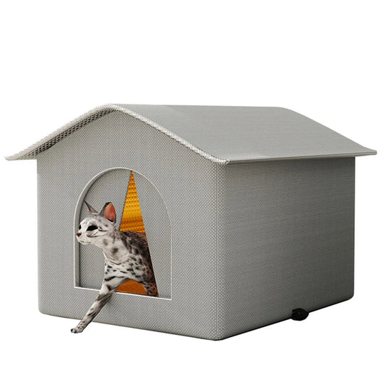 Cat Nest Waterproof Stray Cat House Winter Warm Cat House Weatherproof and Insulated Feral Cat House Cave for Winter Protection