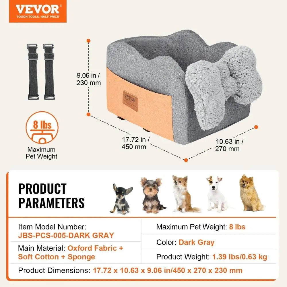 Dog Car Seat Booster for small Dogs Up to 8 lbs