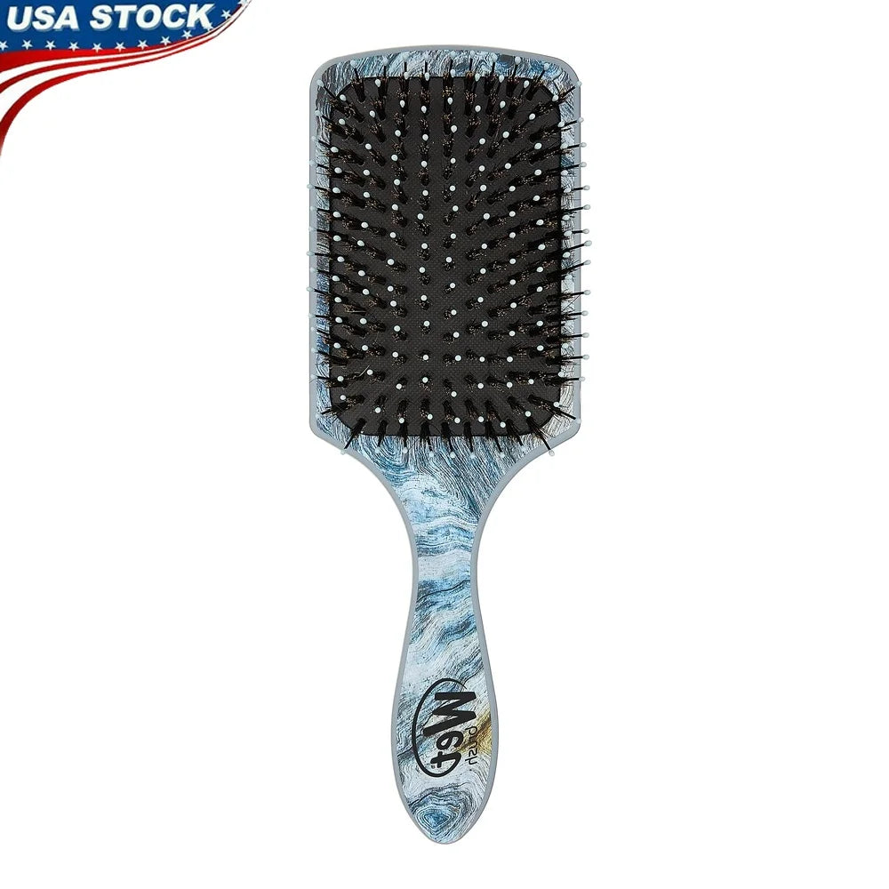 Shine Enhancer Paddle Hair Brush IntelliFlex Bristles Detangling Moisturizing Argan Oil All Hair Types Smooth Glossy Finish