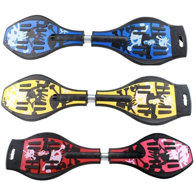 Waveboard, 2 Wheel Twisty 360 Degree Caster Board, Pro Standard Complete Skateboards, Unisex Lightweight Twist Board
