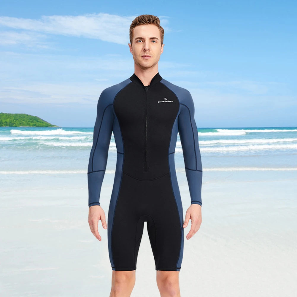 Neoprene Diving Protection Clothes with Zipper Mens Snorkeling Surfing Swimsuit Anti-scratch Cold Proof Warm Outdoor Accessories