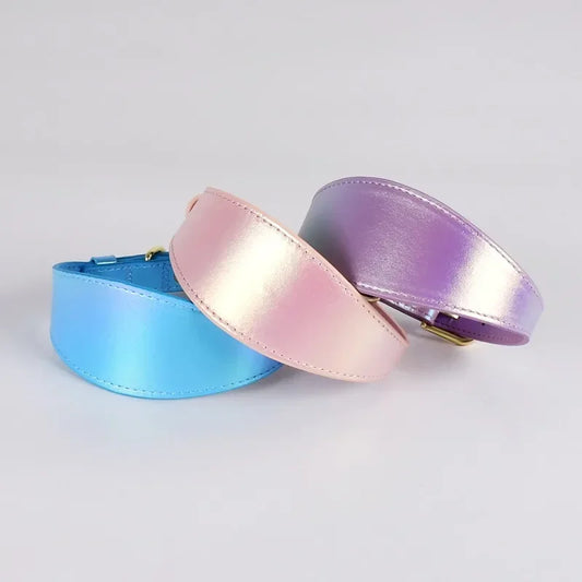 and Accessories Collar Soft Light-Reflecting PU Collar Small Leather  Dog Medium for Pet Colored Dog Dogs Adjustable Collar