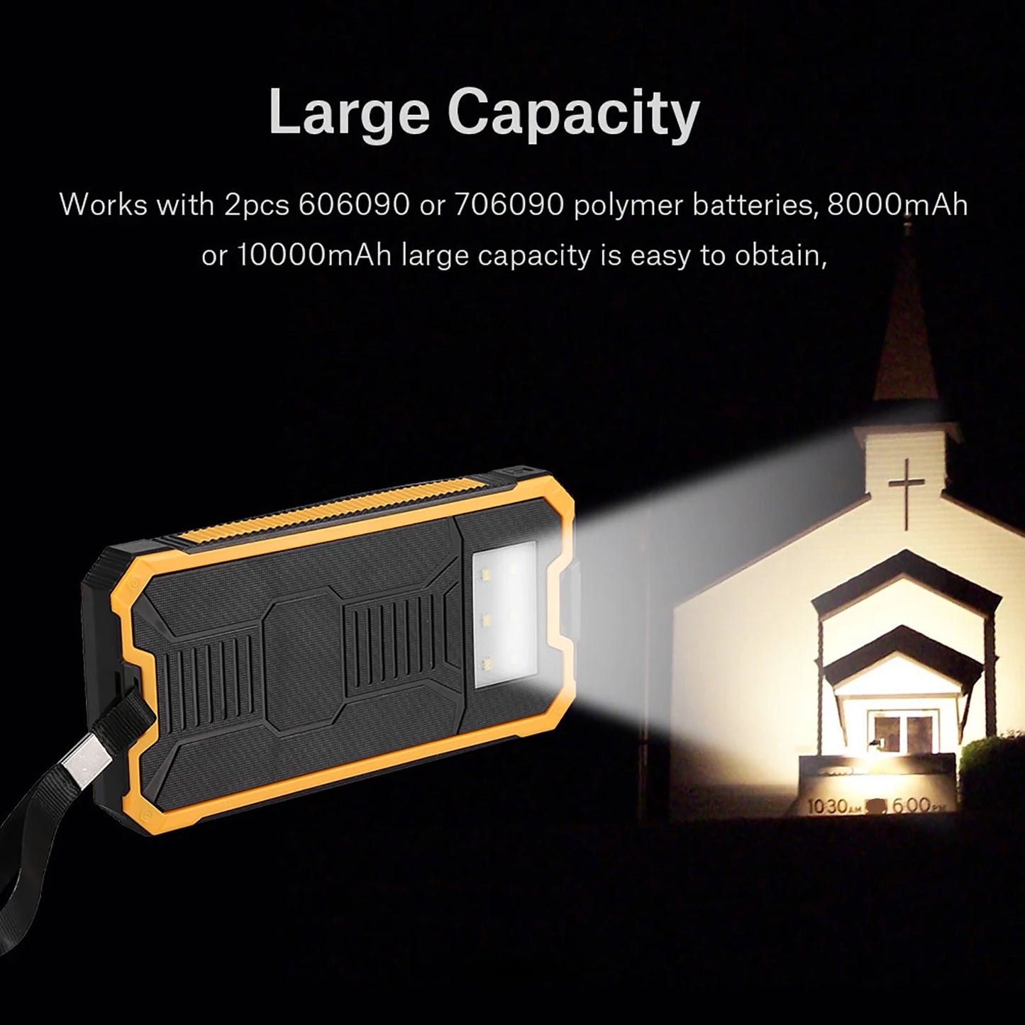 Mobile Power Bank Solar Power Bank Portable 20000mAh Fast Charging  USB Polar Mobile Power Bank Case  Kit Power Bank Case