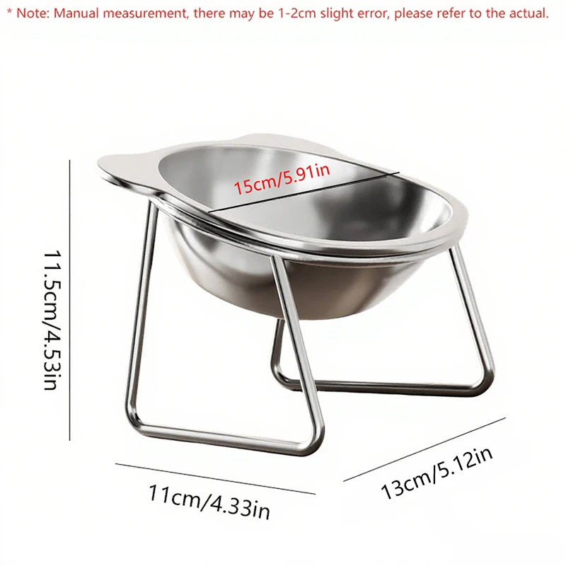 Tilted Cat Bowl Stainless Steel Cat Food Bowls with Metal Stand Food and Water Dish for Cats Kitten Puppies Feeders Cat Supplies - Quick and EZ Shop