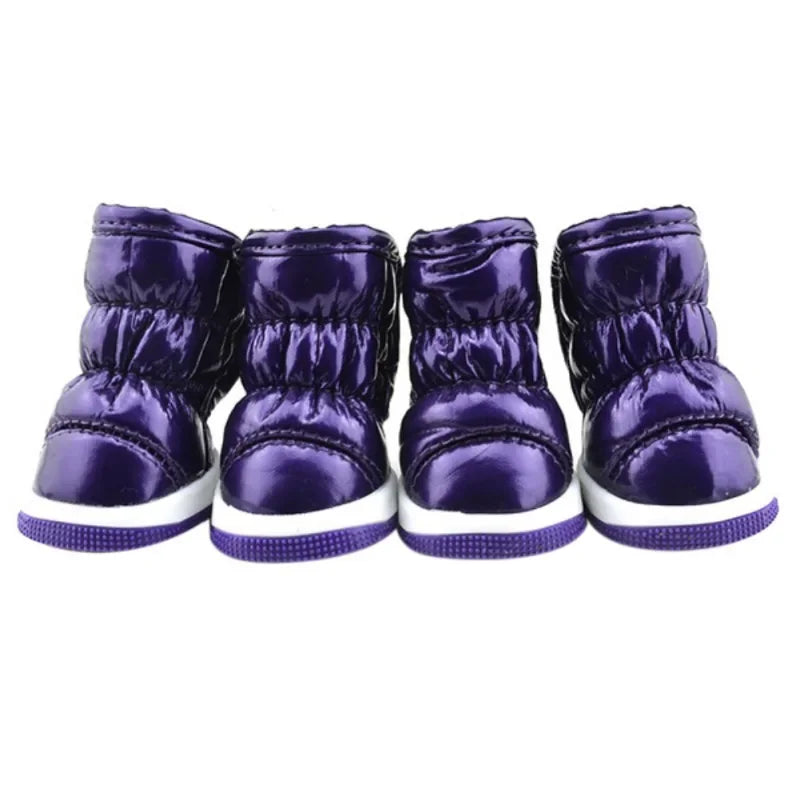 4pcs/set Pet Dog Winter Rain Shoes Waterproof Dogs Warm Snow Boots Puppy Dog Non-Slip Shoes For Small Medium Dog Yorkie Shoes - Quick and EZ Shop