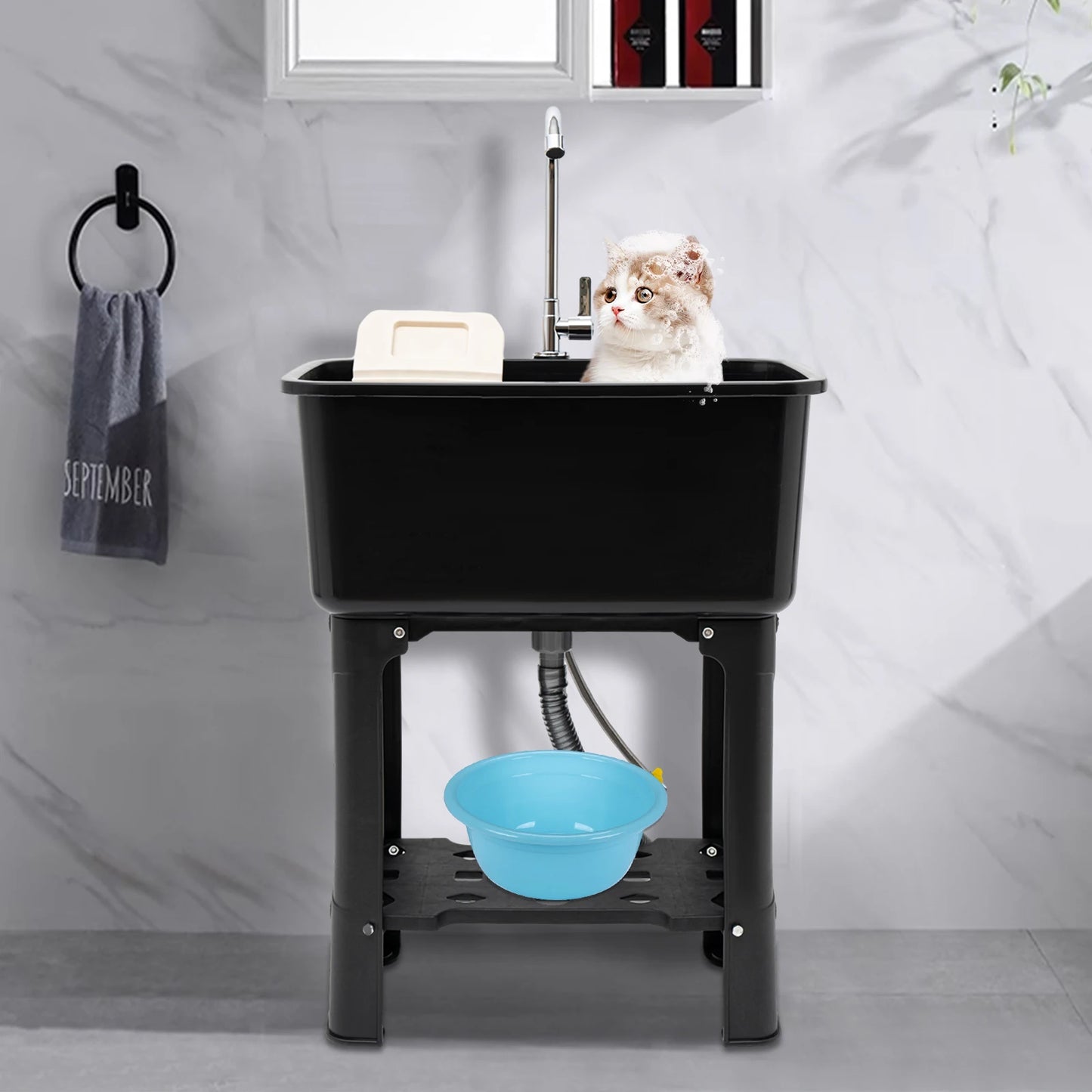 Utility Sink Laundry Tub Plastic Freestanding Washing Room Basement Garage Utility Sink Utility Sink Laundry Faucet Washboard