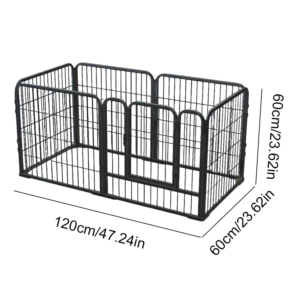 6 Panels Pet Playpen with Door Foldable Metal Barrier Playpen Heavy Duty Dog Exercise Fence for Dog Cat Rabbit Pet Exercise - Quick and EZ Shop