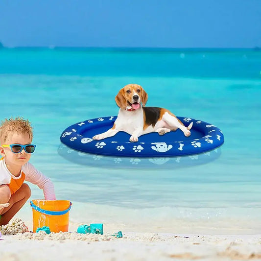 Dog Wash Tub Dog Pool Float Inflatable Anti-Scratch Pet Float Folding Non-Slip For Puppy Training Grooming Kayak Accessory River