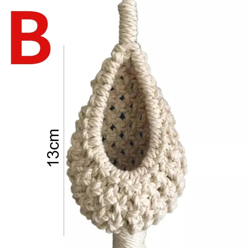Hanging Basket Hand-woven Pineapple Shape Landscaping Cotton Macrame Flower Planter for Living Room Balcony Decorations - Quick and EZ Shop