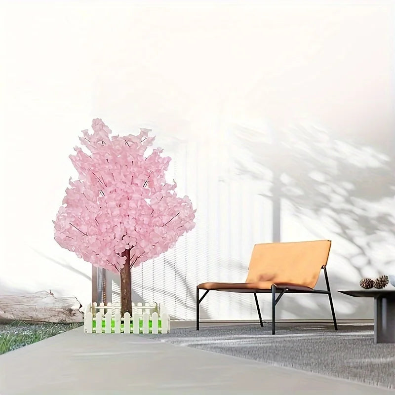 Artificial Cherry Trees Indoor Decor: Handmade Natural Fake Cherry Blossom Pink Tree Outdoor For Party Wedding Christmas