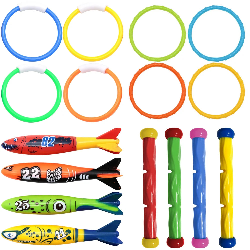 Ren Summer Pool Diving s Creative Throwing Dive Water  Pool Treasure Hunt Diving Torpedo Water Ring Pool Accessories