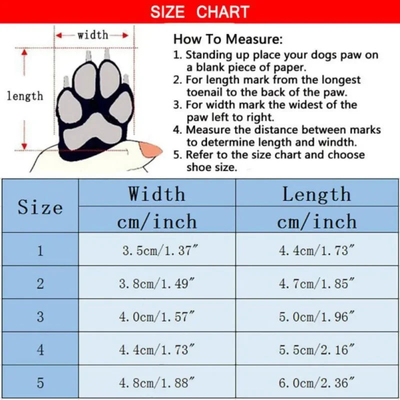4pcs/set Pet Dog Winter Rain Shoes Waterproof Dogs Warm Snow Boots Puppy Dog Non-Slip Shoes For Small Medium Dog Yorkie Shoes - Quick and EZ Shop