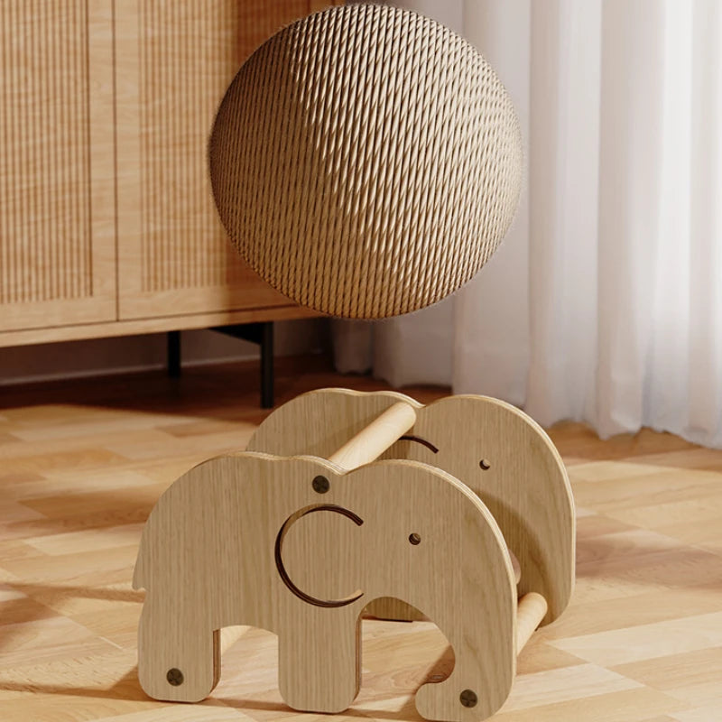 Cat scratch ball board pet toy Wear-resistant cat dog toy sisal ball upright auspicious elephant windmill model random hair