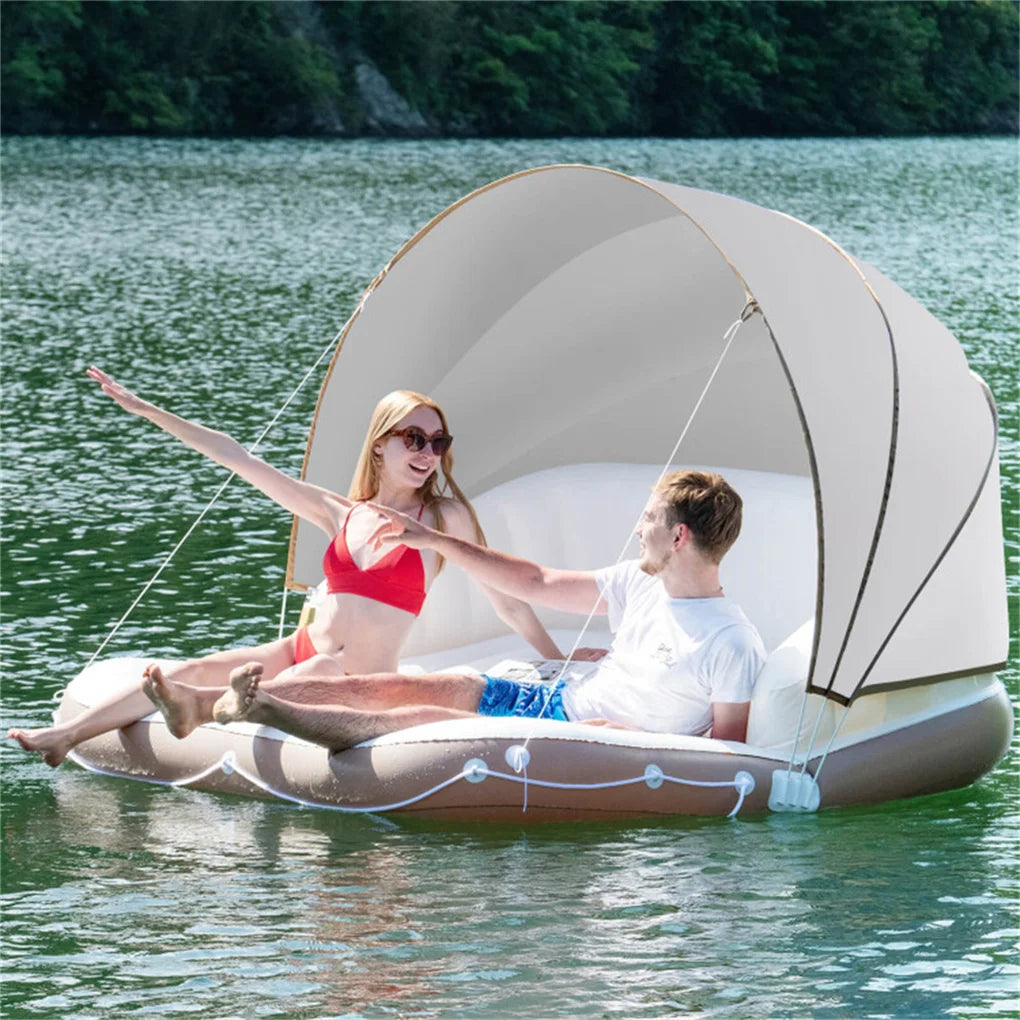 Water Floating Platform 2-person Floating Bed Inflatable Tent Swimming Air Cushion Bed Large Floating Pad