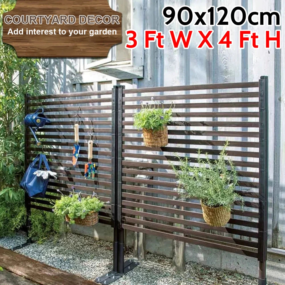 90x120cm Metal Privacy Fence PE-Coating Steel Pipes Privacy Screen Fence Fence Panel for Outside Backyard Garden Patio