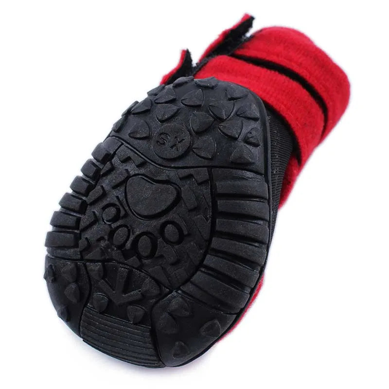 Dog Shoes Dog Booties Anti-Slip Sole Shoes for Small Large Dogs Outdoor Waterproof Rugged Dog Booties for Autumn and Winter 4pcs