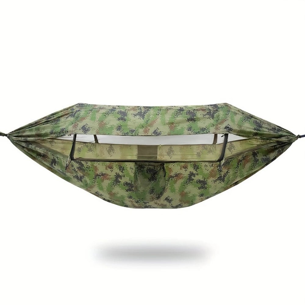 Portable Outdoor Camping Quick Open Mosquito Net Hammocks With Awning Travel Garden Sleeping Hanging Hammock Swing Nature Hike