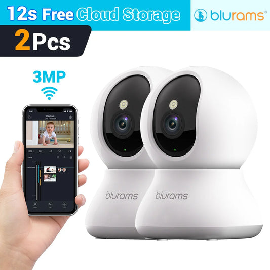 2 Pcs Blurams Indoor Security Camera 2K for Home Use