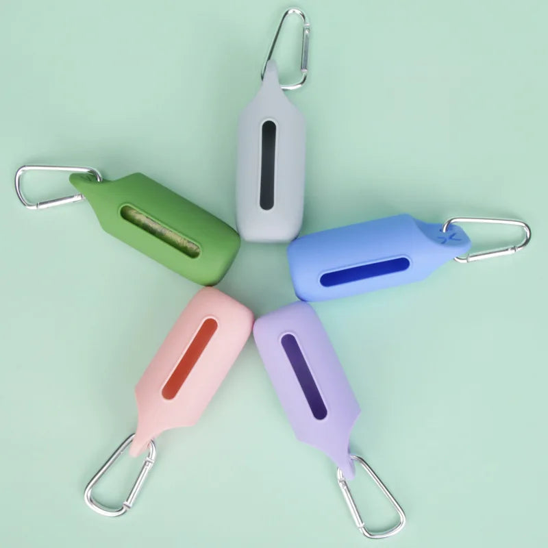 Portable Dog Poop Bag Case Toilet Bag Garbage Bin Sofe Silicone Pet Garbage Bag Dispenser Dog Poop Bag Storage Device With Hook - Quick and EZ Shop