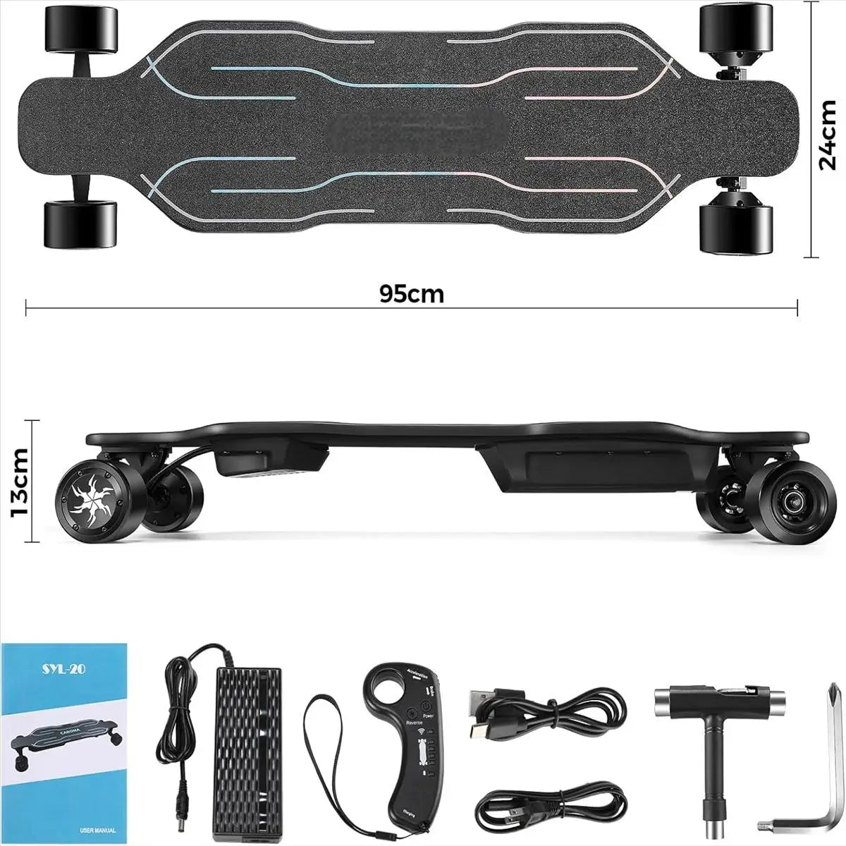 Electric Skateboards Longboards Dual-Drive Electric Scooter For Adults Teens With Remote Control And Charger Cycling Accessories
