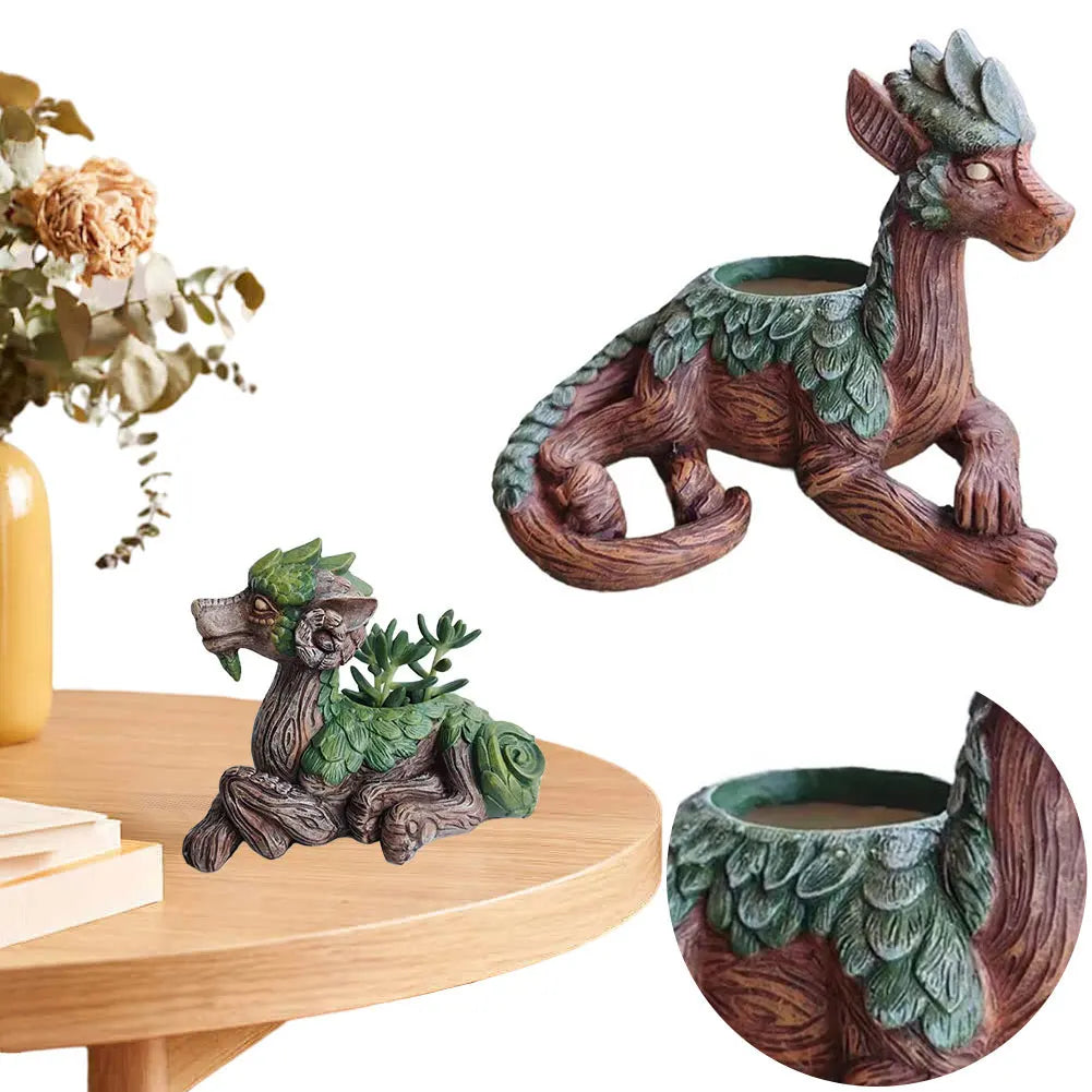 Creative Dragon Tree Planter Unique Succulent Pot Decorative Plant Pot Gift for Nature Lovers