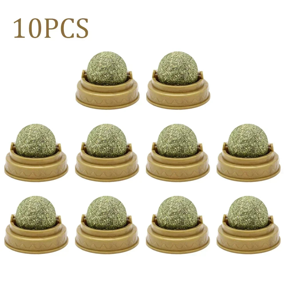 1-10PC Pet Catnip Toys Edible Catnip Ball Safety Healthy Cat Mint Cats Chasing Game Toy Products Clean Teeth The Stomach Catmint - Quick and EZ Shop